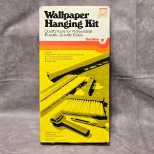 Red Devil Wall Paper Hanging Kit Vintage 4907 Seam Roller Paste Smoothing Brush